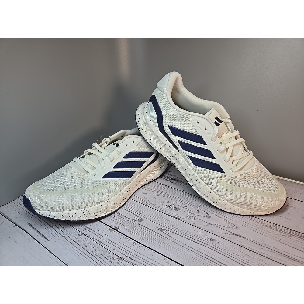 Adidas Runfalcon 5 Shoes Cloud White Dark Blue Core Black JR5088 Mens‎ Size 9.5
